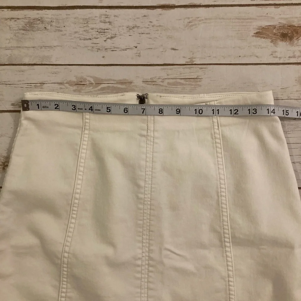 Free People White Modern Femme Denim Skirt Size 8
